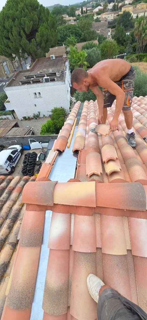 Pose de faîtage
